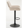 Set De 2 Taburetes Braga En Tela Crema,Negro