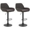 Set De 2 Taburetes Braga En Tela Gris oscuro,Negro