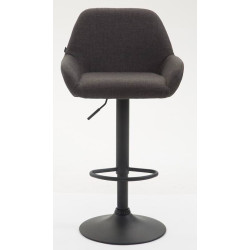 Set De 2 Taburetes Braga En Tela Gris oscuro,Negro