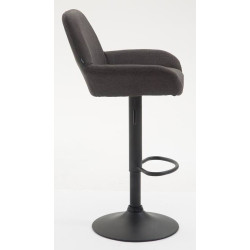 Set De 2 Taburetes Braga En Tela Gris oscuro,Negro