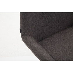 Set De 2 Taburetes Braga En Tela Gris oscuro,Negro