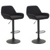 Set De 2 Taburetes Braga En Tela Negro,Negro