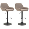 Set De 2 Taburetes Braga En Tela Gris topo,Negro