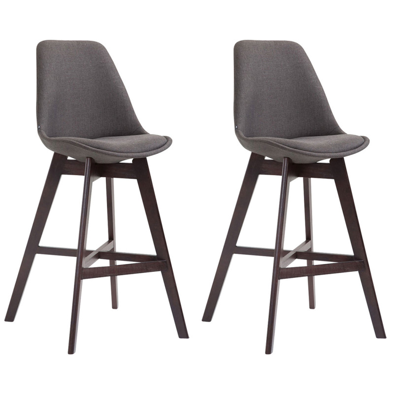 Set 2x Taburete Cannes en Tela Gris oscuro,Cappuccino