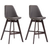 Set 2x Taburete Cannes en Tela Gris oscuro,Cappuccino