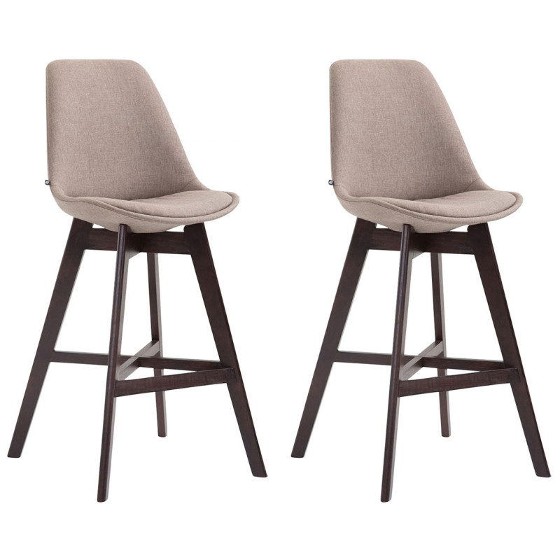 Set 2x Taburete Cannes en Tela Gris topo,Cappuccino