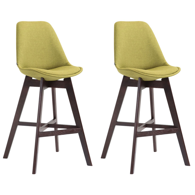 Set 2x Taburete Cannes en Tela Verde,Cappuccino