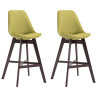 Set 2x Taburete Cannes en Tela Verde,Cappuccino