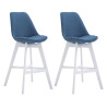 Set 2x Taburete Cannes en Tela Azul,Blanco