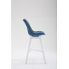 Set 2x Taburete Cannes en Tela Azul,Blanco