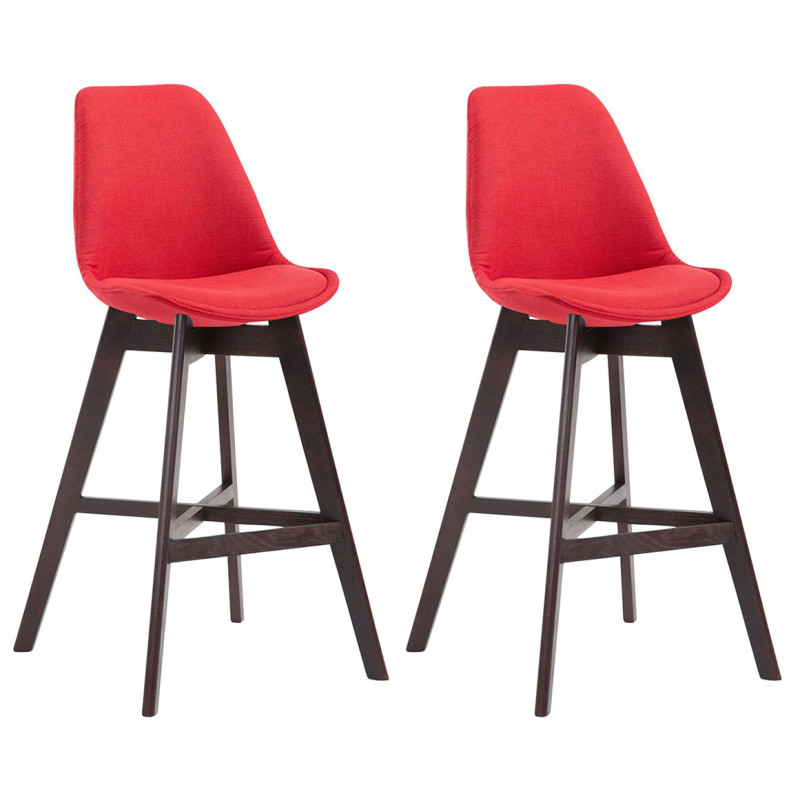 Set 2x Taburete Cannes en Tela Rojo,Cappuccino
