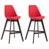 Set 2x Taburete Cannes en Tela Rojo,Cappuccino