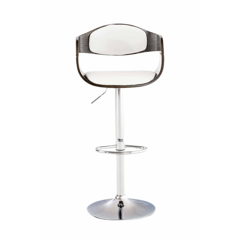 Set De 2 Taburetes Kingston En Simil Cuero Blanco/gris