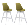 Set 2x Taburete Cannes en Tela Verde,Blanco
