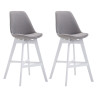Set 2x Taburete Cannes en Tela Gris,Blanco