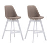 Set 2x Taburete Cannes en Tela Gris topo,Blanco