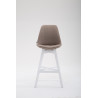Set 2x Taburete Cannes en Tela Gris topo,Blanco