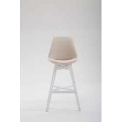Set 2x Taburete Cannes en Tela Crema,Blanco