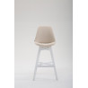 Set 2x Taburete Cannes en Tela Crema,Blanco