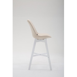Set 2x Taburete Cannes en Tela Crema,Blanco