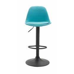 Taburete KIEL en Polipiel Negro,Azul