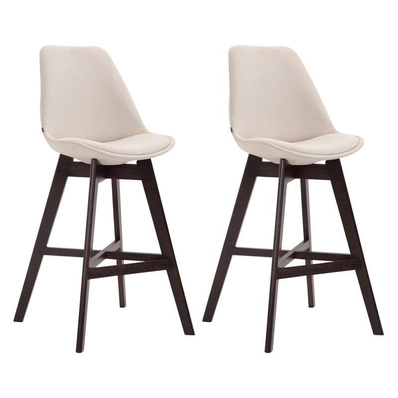 Set 2x Taburete Cannes en Tela Crema,Cappuccino