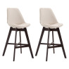 Set 2x Taburete Cannes en Tela Crema,Cappuccino