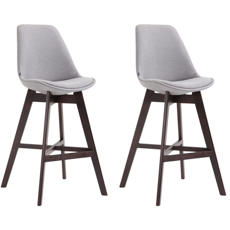 Set 2x Taburete Cannes en Tela Gris,Cappuccino