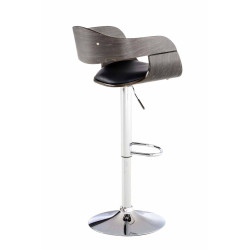 Set De 2 Taburetes Kingston En Simil Cuero Negro/gris