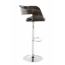 Set De 2 Taburetes Kingston En Simil Cuero Negro/gris