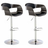 Set De 2 Taburetes Kingston En Simil Cuero Negro/gris