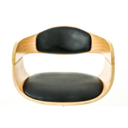 Set De 2 Taburetes Kingston En Simil Cuero Natural/negro