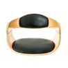 Set De 2 Taburetes Kingston En Simil Cuero Natural/negro