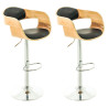 Set De 2 Taburetes Kingston En Simil Cuero Natural/negro