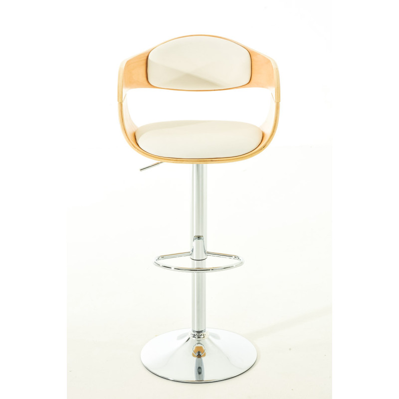 Set De 2 Taburetes Kingston En Simil Cuero Natural/blanco