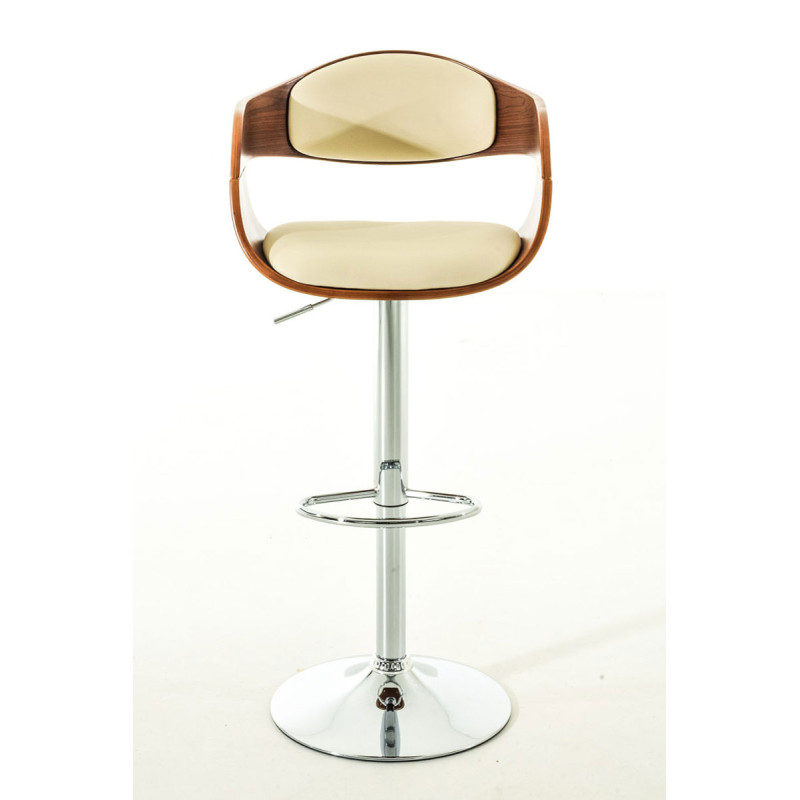 Set De 2 Taburetes Kingston En Simil Cuero Nogal/crema