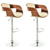 Set De 2 Taburetes Kingston En Simil Cuero Nogal/crema