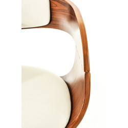 Set De 2 Taburetes Kingston En Simil Cuero Nogal/blanco