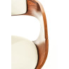 Set De 2 Taburetes Kingston En Simil Cuero Nogal/blanco