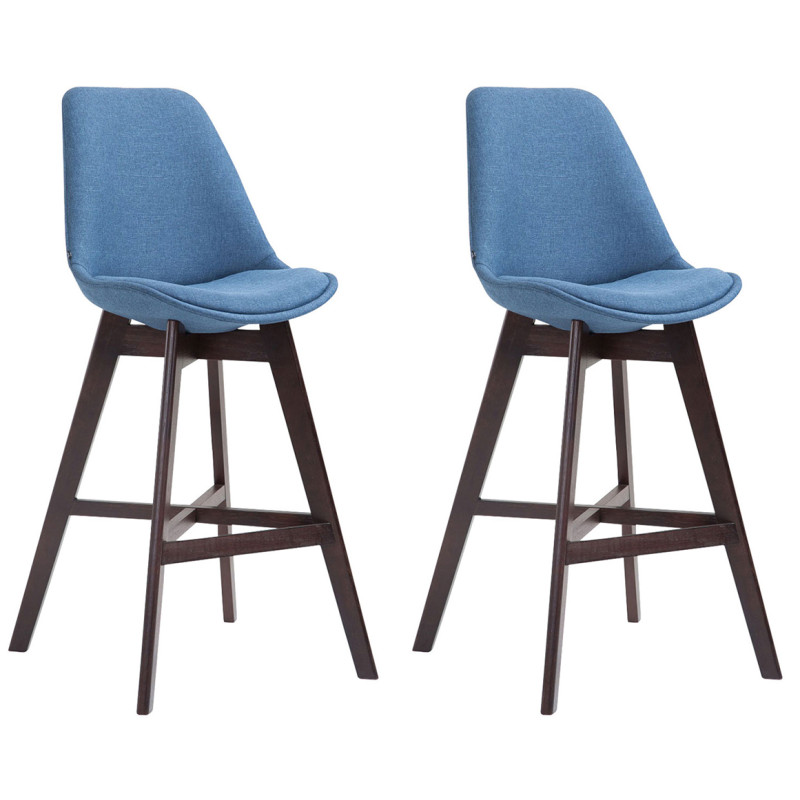 Set 2x Taburete Cannes en Tela Azul,Cappuccino