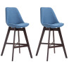 Set 2x Taburete Cannes en Tela Azul,Cappuccino
