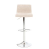 Set 2x Taburete Hoover En Tela Crema,Cromado
