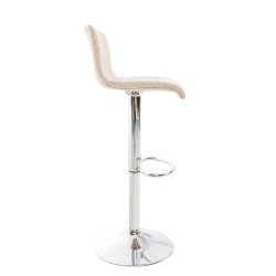 Set 2x Taburete Hoover En Tela Crema,Cromado