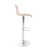Set 2x Taburete Hoover En Tela Crema,Cromado