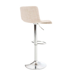 Set 2x Taburete Hoover En Tela Crema,Cromado