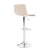 Set 2x Taburete Hoover En Tela Crema,Cromado