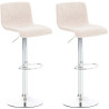 Set 2x Taburete Hoover En Tela Crema,Cromado
