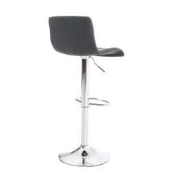 Set 2x Taburete Hoover En Tela Gris oscuro,Cromado