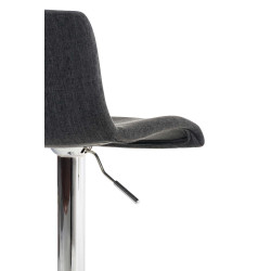Set 2x Taburete Hoover En Tela Gris oscuro,Cromado