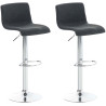 Set 2x Taburete Hoover En Tela Gris oscuro,Cromado